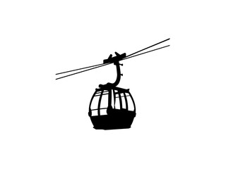 Silhouette Aerial tramway black color sign that says gondola on it cable car icon icon, sign, symbol, vector, art illustration vector design. © Desingner Kings GH