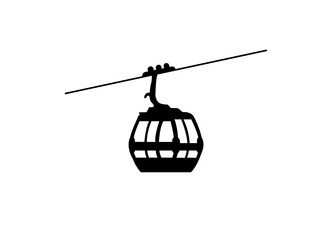 Fototapeta premium Silhouette Aerial tramway black color sign that says gondola on it cable car icon icon, sign, symbol, vector, art illustration vector design.