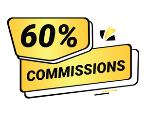 60% Commission symbol | 60% Badge | Gold commission symbol 