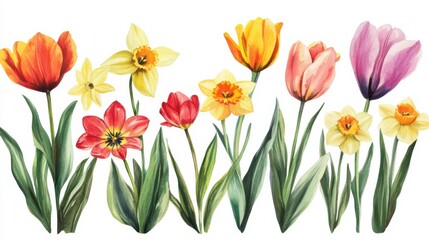 Vibrant Floral Arrangement of Spring Flowers