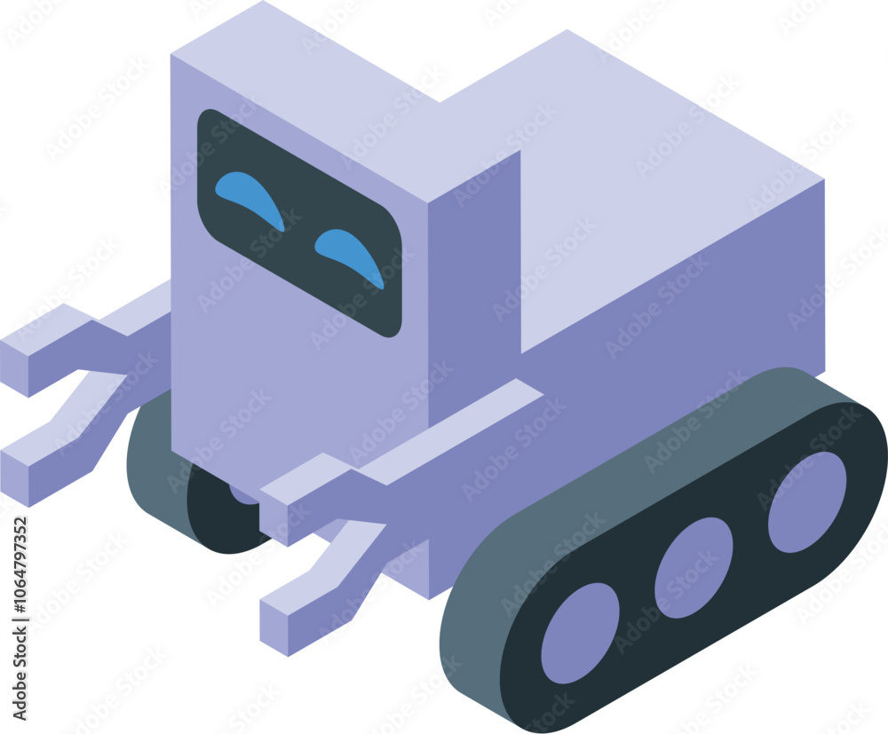Poster futuristic robot navigating unknown terrain, showcasing advanced robotics and artificial intelligenc