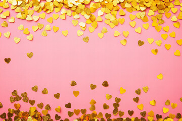 Sparkling pink and gold confetti celebration background, glittery festive decorations for parties, joyful holiday events, wedding celebrations, and glamorous birthday designs