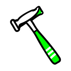 Reflex hammer vector illustration for medical use, featuring clean design ideal for diagnostic visuals, healthcare tools, and educational graphics. Perfect for clinical settings.