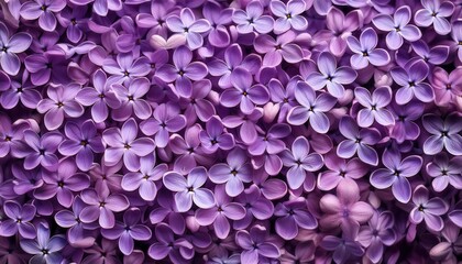 Obraz premium Close-Up of Lush Purple Lilac Blossoms in Full Bloom, Showcasing Delicate Petals in Shades of Lavender, Violet, and Soft Pink. Ideal for Nature Themed Backgrounds, Spring Decor, and Floral Patterns