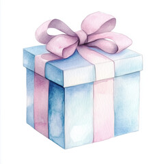 Obraz premium Cute Watercolor Gift Box Clip Art