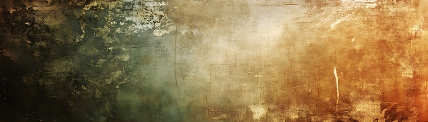 Obraz premium Abstract Textured Wall with Green and Brown Tones