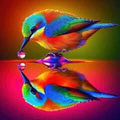 Obraz premium bird image reflection