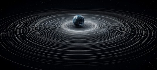 Earth and gravity field visual. Science space galaxy astronomy. Generative AI technology.	
