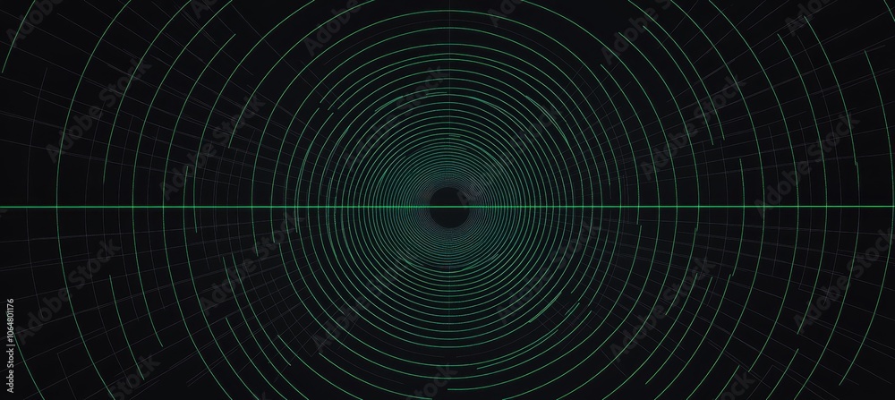 Wall mural circular space orbit pattern. planetary space solar system. generative ai technology.