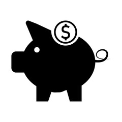 Business piggy bank vector icon
