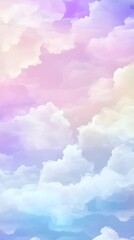 Fototapeta premium A subtle pastel rainbow gradient with soft transitions from pink, blue, and lavender, creating a dreamy, gentle background. 