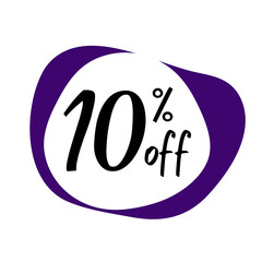 10 percent off discount sticker 