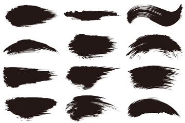 黒色の筆で描いた和風のベクター背景素材