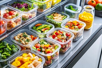 Obraz premium Healthy Meal Prep in Plastic Containers.