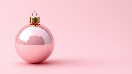 Minimalist Pink Glass Ornament on Pink Background