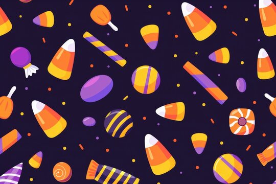Halloween Candy Seamless Pattern