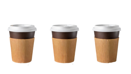coffees togo isolated on white background, cut out transparent