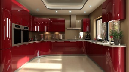 A spacious and contemporary kitchen in a house.