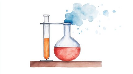 Detailed scientific experiment procedure with a watercolor-style prototype, isolated for clarity and focus.