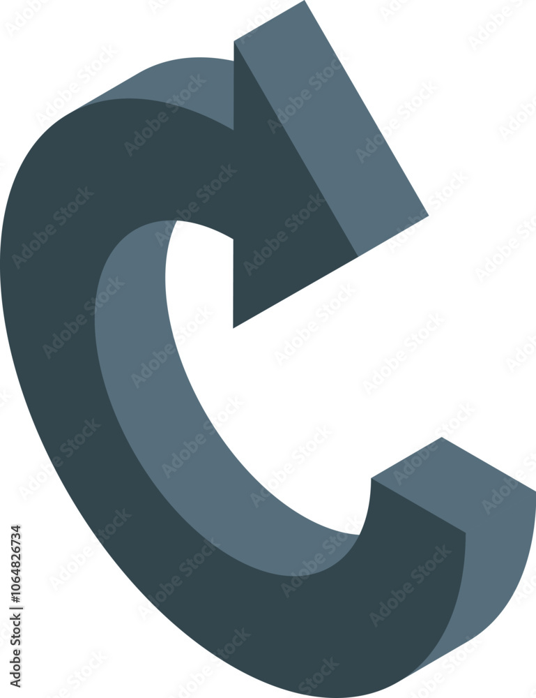 Poster rotating arrow in a circular motion, symbolizing a continuous process of refreshing or returning