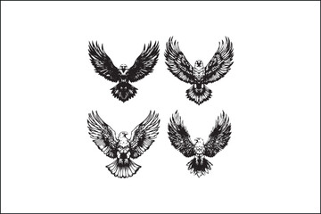 Obraz premium Eagle Silhouette SVG | Flying Bird Vector | Majestic Eagle Clipart PNGBald Eagle Vector | Patriotic Bird Silhouette | Freedom Eagle SVG Cut FileSoaring Eagle SVG | Eagle Outline Vector | Wildlife 