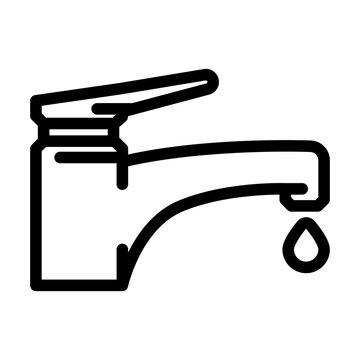 recommend clip art: dripping faucet water saving line icon vector. dripping faucet water saving sign. isolated contour symbol black illustration