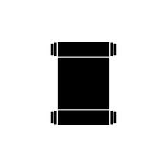 Minimalist black scroll icon, perfect for web design and user interfaces.