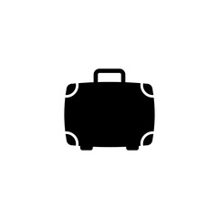 Classic black suitcase icon for travel and storage.