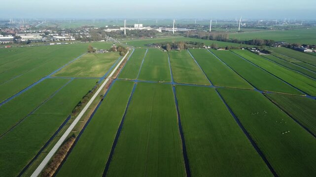Zoeterwoude Leiden, Dutch farming locations, Industrial facilities, aerial