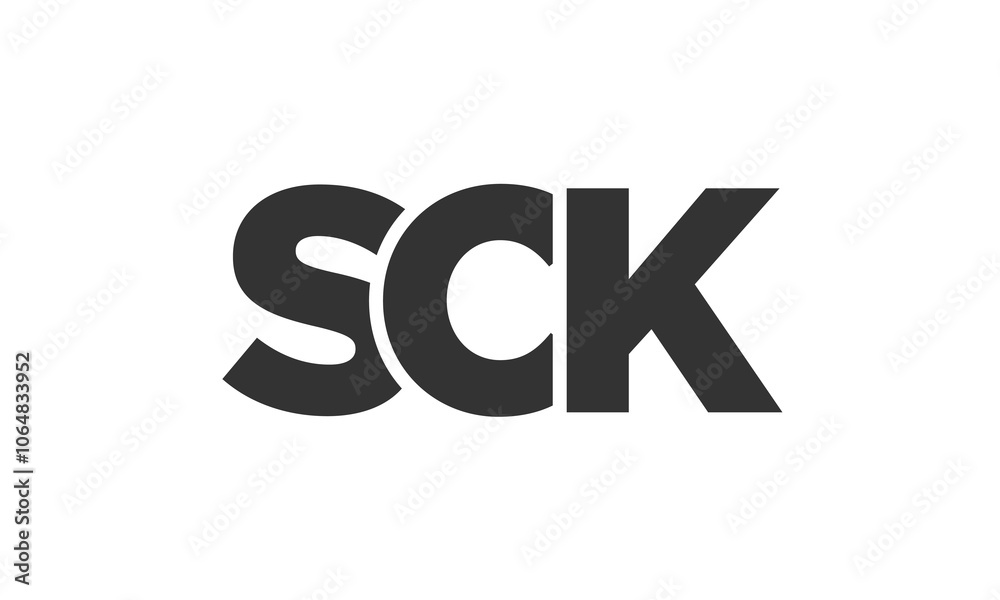 Fototapete sck logo design template with strong and modern bold text. initial based vector logotype featuring s