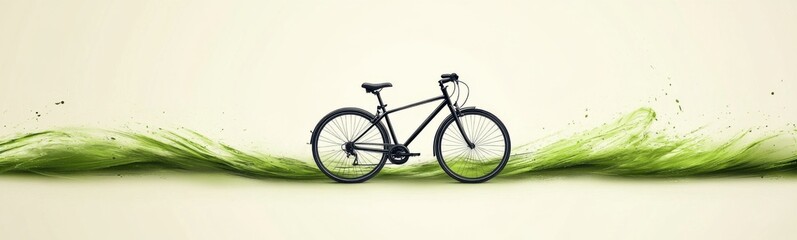 Bike that is sitting on a green grass