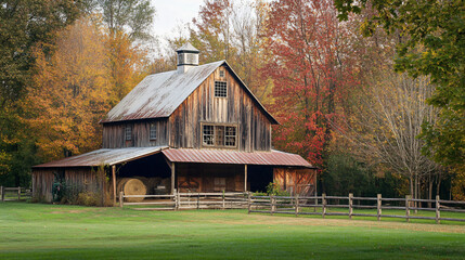 A delightful country home with a rustic barn, where families create lasting memories during Thanksgiving.