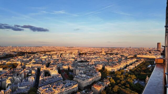 Paris city France landscape buildings view viewpoint golden hour landmark
