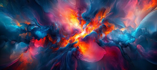 Fototapeta premium Nebula gas cosmos galaxy background. Gravity field big bang. Generative AI technology. 