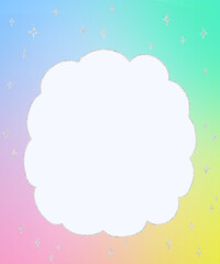 bright colorful doodle abstract frame .halftone gradient colors , rainbow sky with  glitter little stars .
