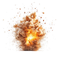 Fire bomb explosion flames high explosive isolated on white background