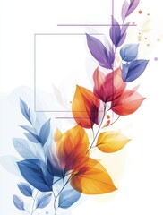 Fototapeta premium Elegant abstract floral design with vibrant leaves illustration