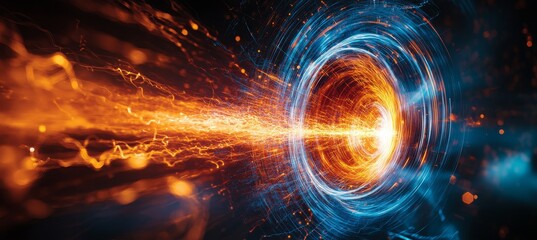 Universe big bang blast explosion. Time dilation. Science space galaxy astronomy. Generative AI technology.	
