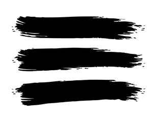 Grunge Brush Strokes Set – Rough Texture Vector Art Illustration