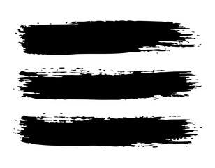 Grunge Brush Strokes Set &ndash; Rough Texture Vector Art Illustration