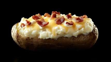 Loaded Baked Potato with Bacon and Cheese   Delicious Side Dish or Meal