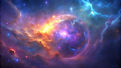 planet in space. space, galaxy, nebula, star, universe, sky, night, light, astronomy, planet, cosmos, stars, abstract, fantasy, earth, science, blue, black, supernova, science fiction, outer, alien, f