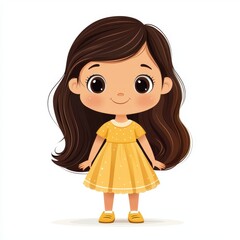 Fototapeta premium Cute Illustrated Baby Doll in Colorful Clothes