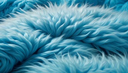 Fototapeta premium Wool texture in a vibrant sky blue hue, featuring loose and fluffy fibers that create depth, with a slight shadow cast to accentuate its volume create with ai