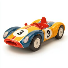Sleek Illustrated Toy Race Car for Kids