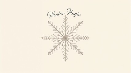 A delicate snowflake pattern artistically crafted in a soft beige background evokes the enchanting essence of winter magic