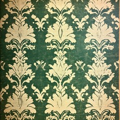 Green and Gold Floral Pattern Wallpaper