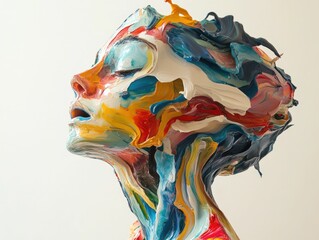 Fototapeta premium Surreal Fluid Composition of Shifting Abstract Colors and Shapes Representing the Dynamism and Fluidity of Creativity and Expression