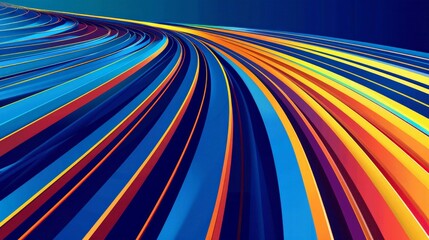 Abstract running track with dynamic lines, bold colors, and ample copy space, designed for energetic sports presentations.