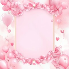 Pink Baby Girl Birthday Background, baner , unicor